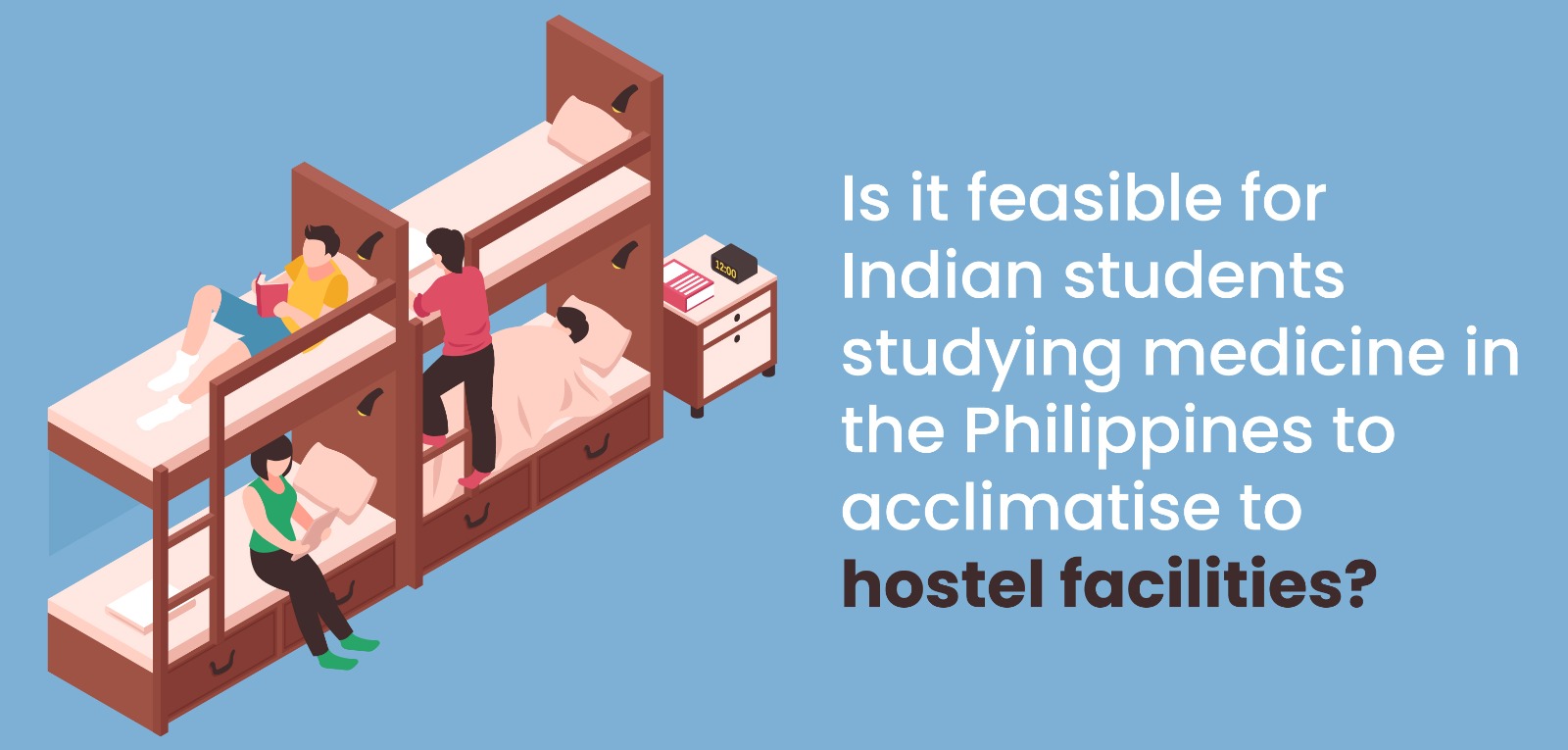 Is it feasible for Indian students studying medicine in the Philippines to acclimatise to hostel facilities?