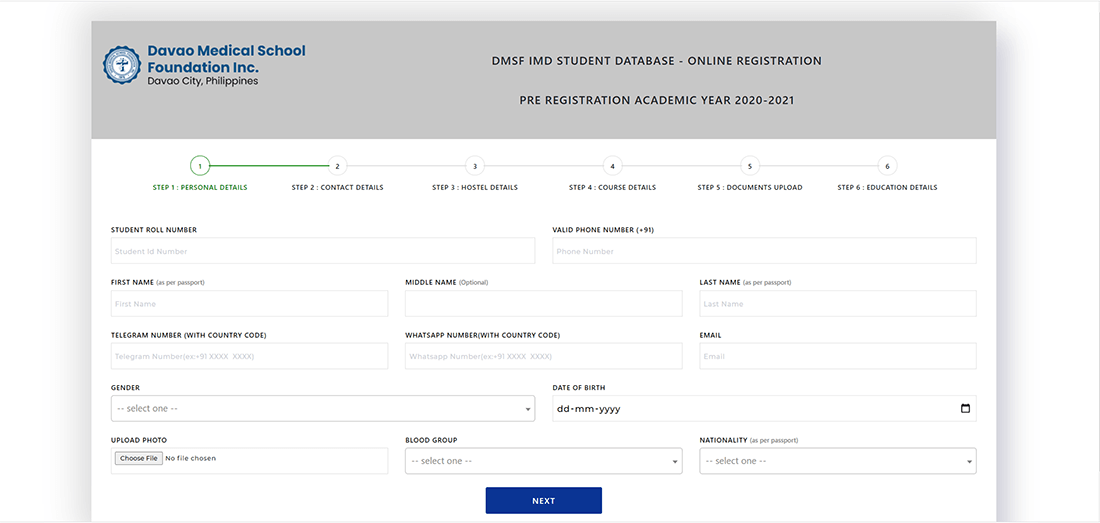 DMSF Pre-registration form